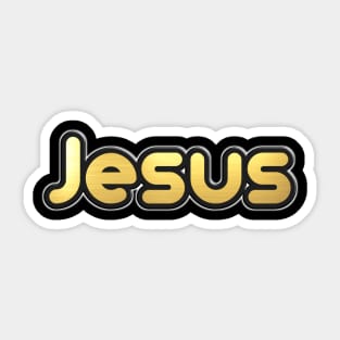 Shiny black and Gold JESUS word ver9 Sticker